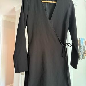 Zara Black Sheath jumpsuit Long Sleeve V-Neck